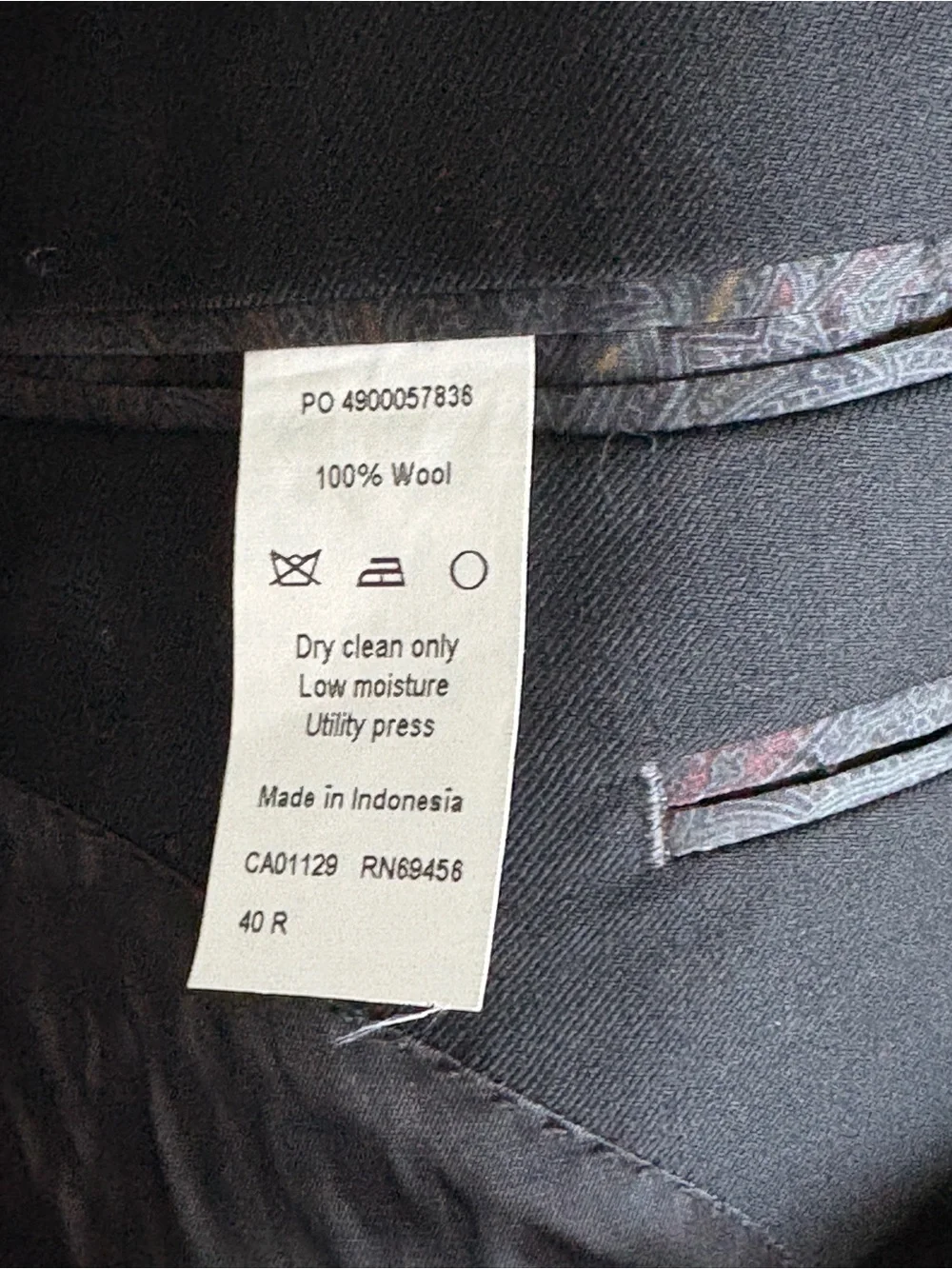 Lauren Ralph Lauren Men’s 40R Black 100% Wool Blazer Suit Jacket Coat